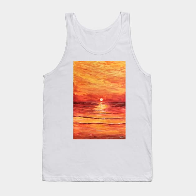 Red Sunset Tank Top by emmawtj